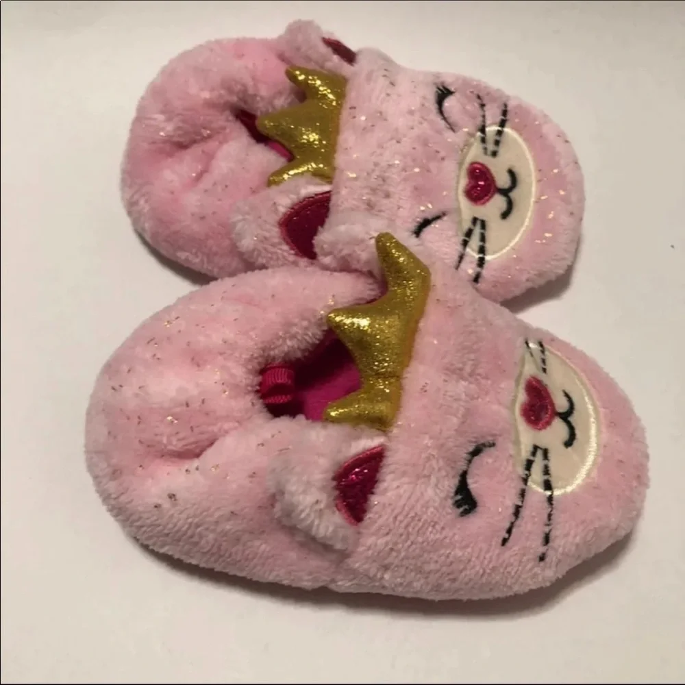 ALine Slippers‎ Girls Size 6 Pink Kitty Slip On New